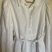 Нова дълга елегантна бяла 100% памук памучна рокля ажурена ажур дантела за бременни фотосесия , снимка 4 - Рокли - 45888347
