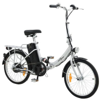vidaXL Сгъваем електрически велосипед с литиево-йонна батерия алуминий（SKU:90815, снимка 1 - Столчета за кола и колело - 44975029