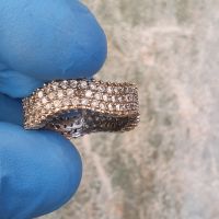 Сребърен пръстен Халка с циркони, снимка 5 - Пръстени - 45729455