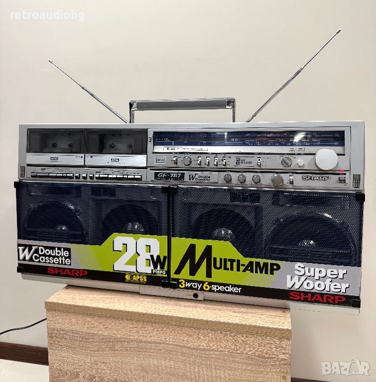 🔉Колекционерски ретро радиокасетофон SHARP GF-767 Z Boombox🔉, снимка 1