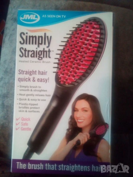 Четка за изправяне и изсушаване с LCD дисплей и 3D керамични цилиндри, снимка 1