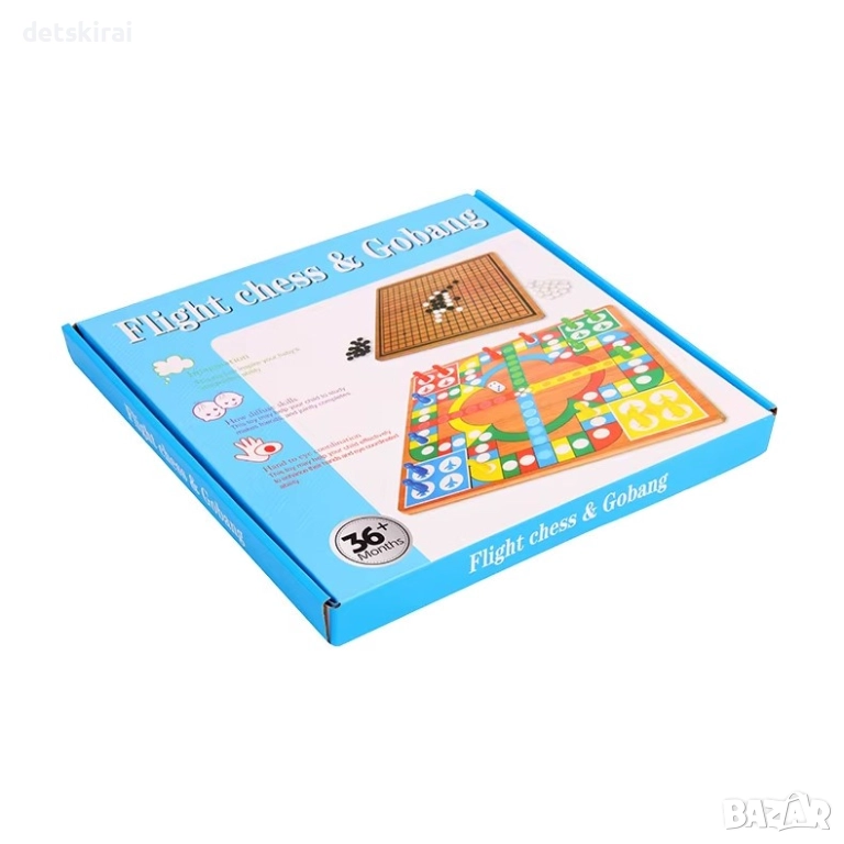 Дървено Не се сърди Човече и Японска игра ГО, снимка 1