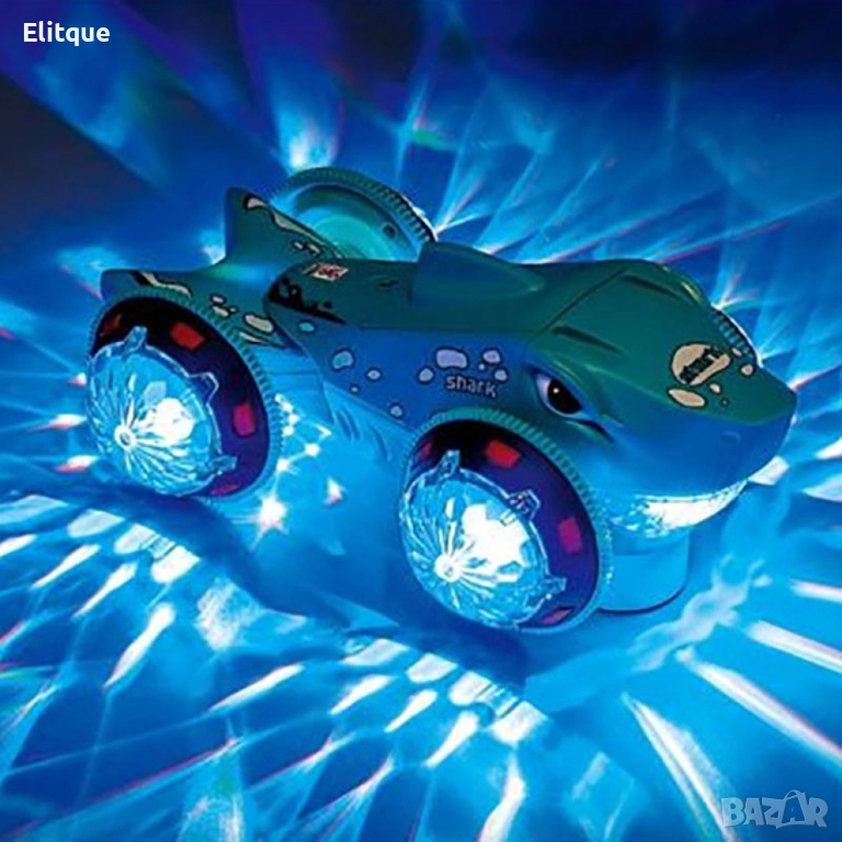 Детска музикална кола - акула със светещи гуми, снимка 1