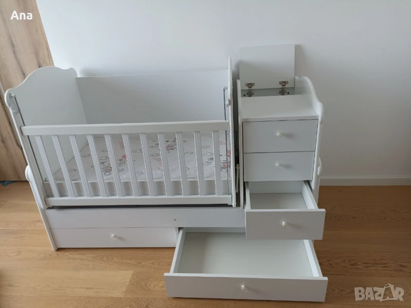 Трансформиращо се бебешко легло Arbor Baby & Junior бяло, снимка 1