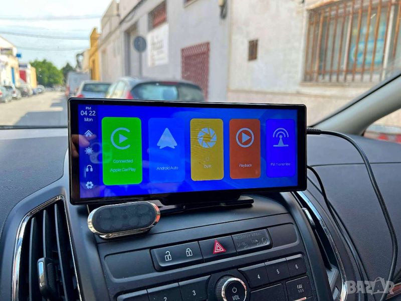  9,3" монитор камера за задно, предно виждане DVR видеорегистратор радио iPhone CarPlay Android Auto, снимка 1