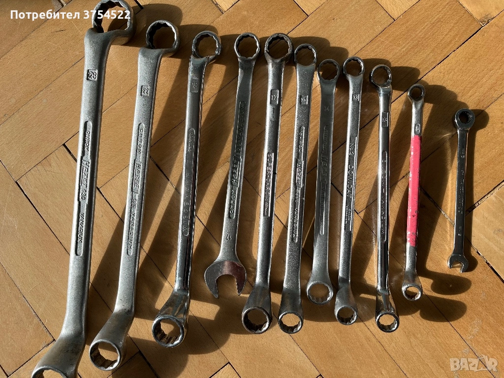 Ключ комбиниран гаечен и лула Ключове лули HAZET wiesemann matador gearwrench 11бр, снимка 1