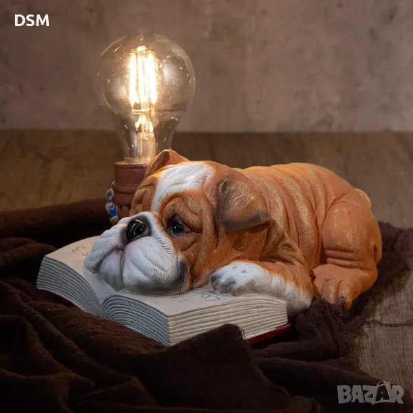  Нова Светеща Декорация Мечка /Куче  - Нощна Настолна Лампа Панда 18см, снимка 1