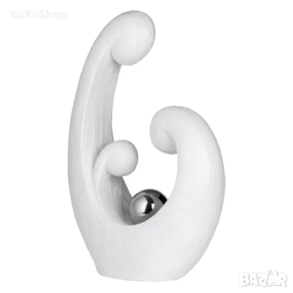 Бяла керамична декорация-32x14x50 см./бяла декорация/, снимка 1