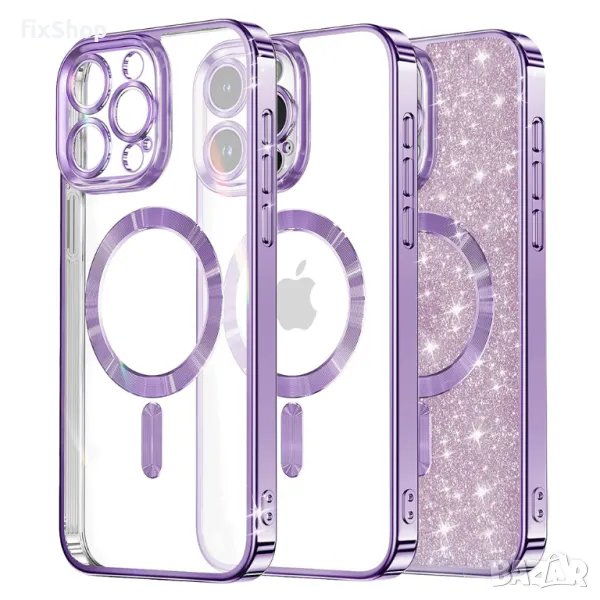 Калъф fixGuard - Luxury Glitter MagSafe - iPhone 16 Pro Max - Light Purple, снимка 1