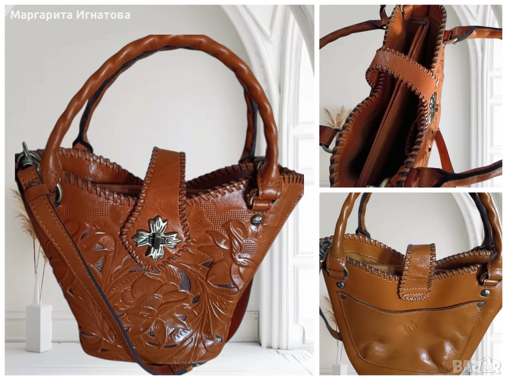 Дамска кожена чанта, снимка 1