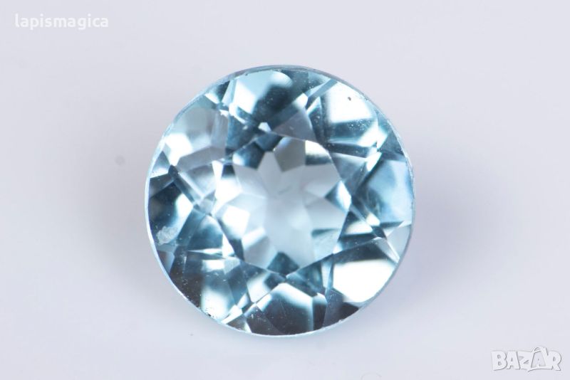 Син топаз 1.06ct 6.1mm кръгла шлифовка #2, снимка 1