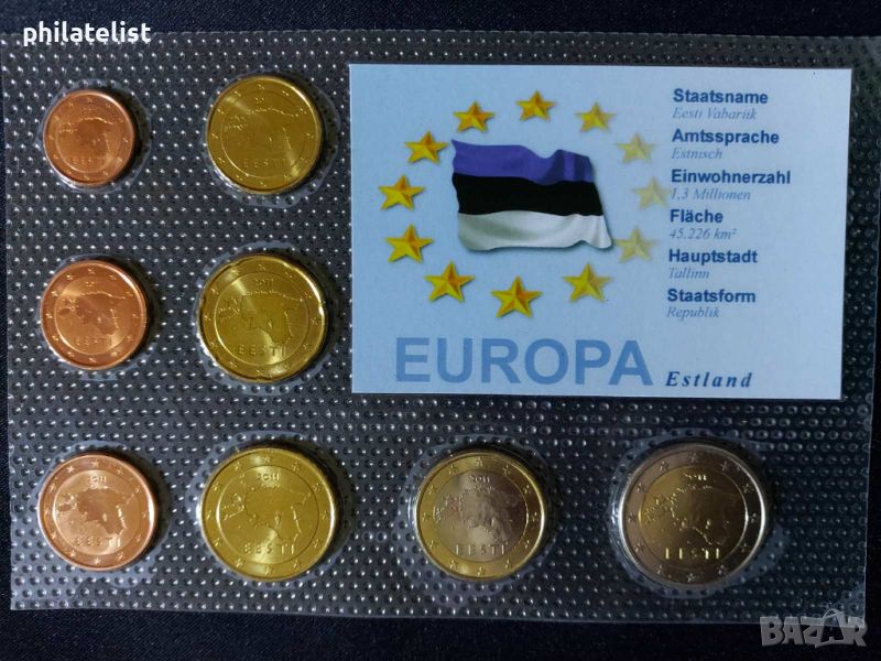 Естония 2011 - Евро Сет - комплектна серия от 1 цент до 2 евро , 8 монети, снимка 1