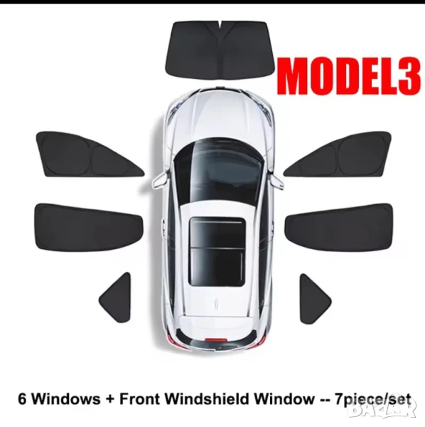 Продавам Сенник за предно и странични стъкла на Tesla Model 3, снимка 1