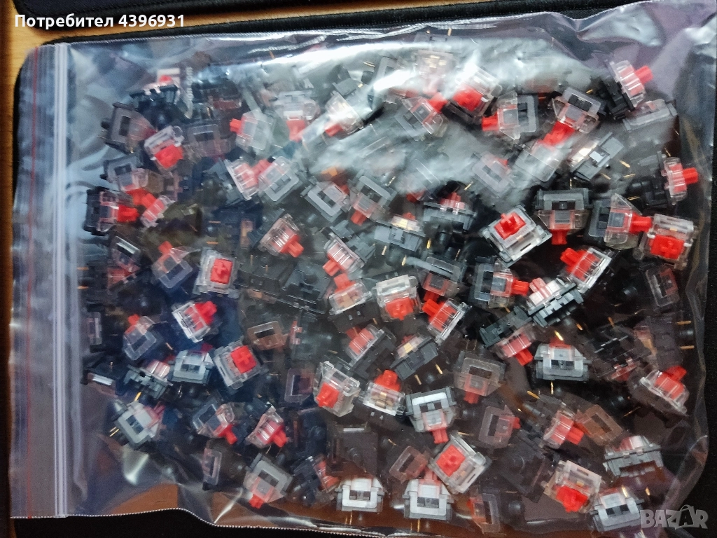 110pcs RED switches за hot swappable механична клавиатура Outemu 3-pin, снимка 1