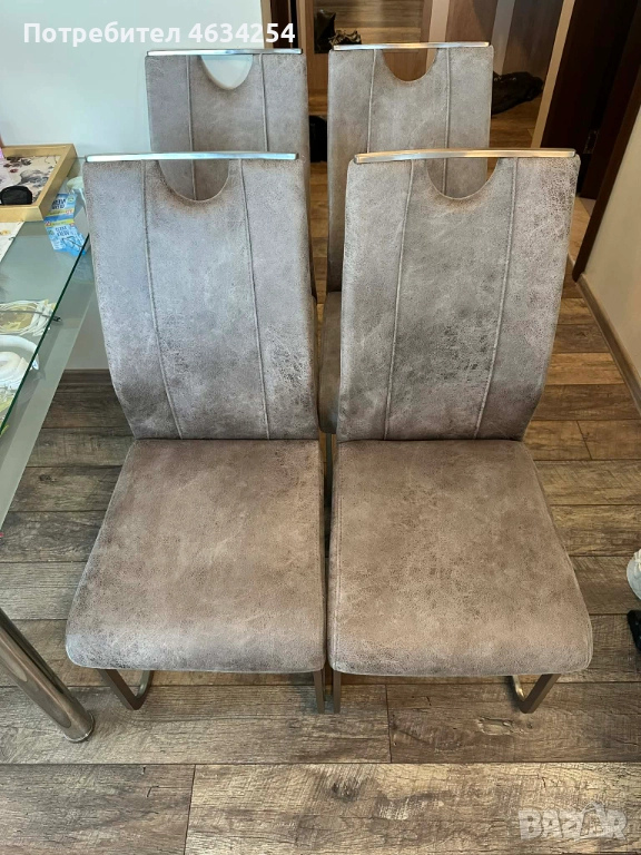 Кожени Трапезни Столове - Цена за 4те 280лв, снимка 1
