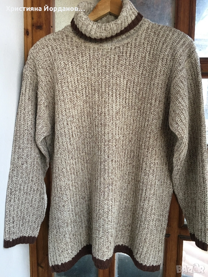 Пуловер поло с коприна, Л, снимка 1