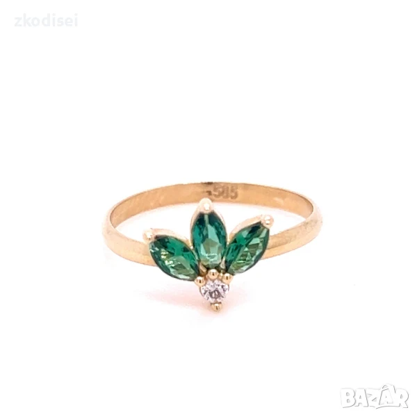 Златен дамски пръстен 1,21гр. размер:50 14кр. проба:585 модел:32134-3, снимка 1