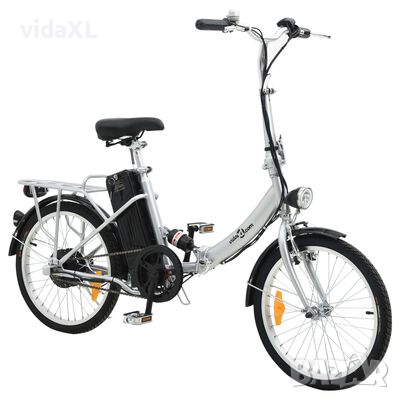 vidaXL Сгъваем електрически велосипед с литиево-йонна батерия алуминий（SKU:90815, снимка 1