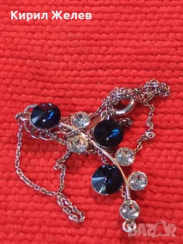 ПРЕЛЕСТНО ФЛОРАЛНО СКЪПОЦЕННО СРЕБЪРНО КОЛИЕ СРЕБРО 925 с БЯЛА ПОЗЛАТА ЧАСТ от КОМПЛЕКТ 48603, снимка 11 - Колиета, медальони, синджири - 49144168