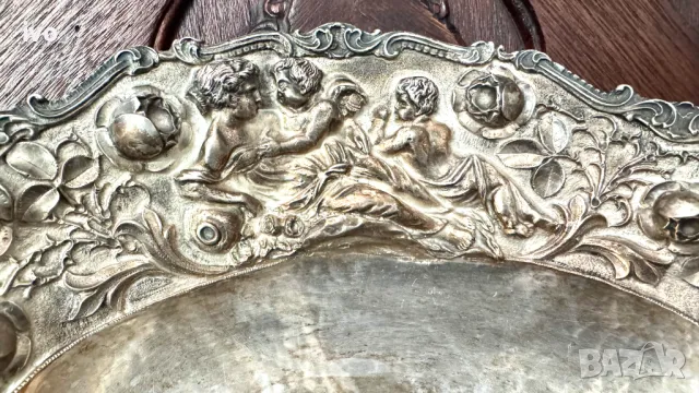 Антикварна сребърна купа, 570 грама проба 925, снимка 3 - Антикварни и старинни предмети - 50114130