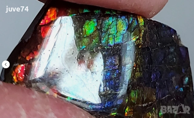 МНОГОЦВЕТЕН АМОЛИТ (АЛБЪРТА,КАНАДА) 35х17.8 мм, снимка 3 - Други - 53118642