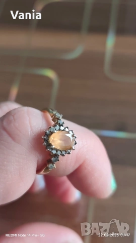 Сребърен пръстен с диаманти, снимка 6 - Пръстени - 53576491