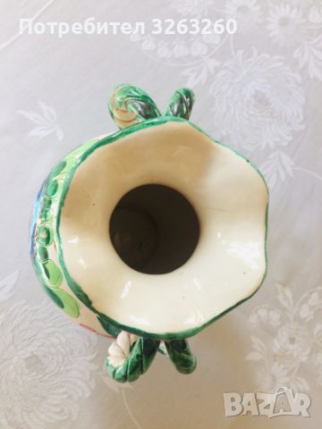 Красива винтидж ретро италианска ваза майолика, снимка 4 - Вази - 45491973
