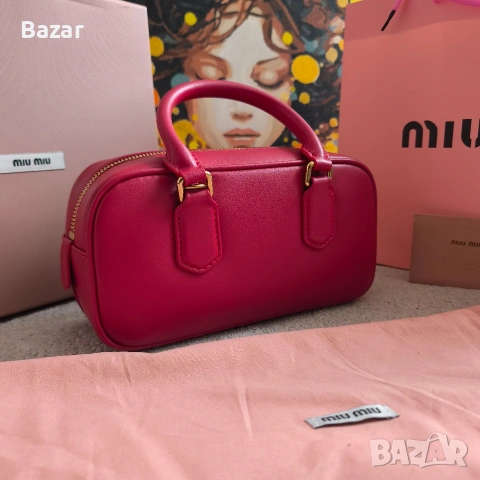 Miu Miu Дамска Чанта Оригинална Кожена Изработка Верифицирана с Чип, снимка 9 - Чанти - 53600560