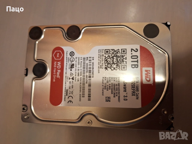 Western Digital WD20EFRX Red 2TB SATA 6Gb, снимка 10 - Твърди дискове - 53399346