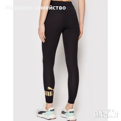 Дамски клин PUMA Essentials+ Metallic Logo Leggings Black, снимка 1 - Клинове - 46865596