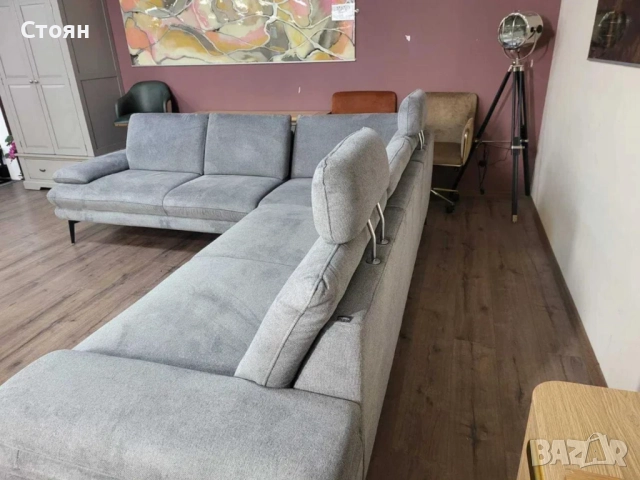 ПРОМОЦИЯ!!! Сив ъглов диван от плат Dieter Knoll Arzona, снимка 12 - Дивани и мека мебел - 52836977