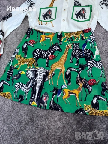 Дамски комплект риза с пола, снимка 2 - Комплекти - 53130958