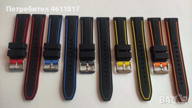 Силиконови каишки 20мм, снимка 4 - Каишки за часовници - 52188499