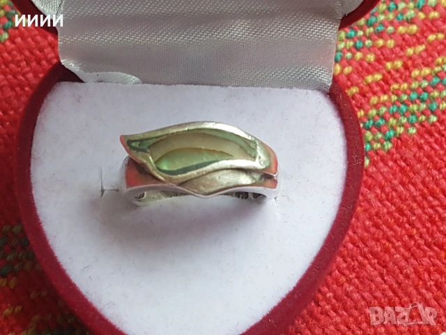 Сребърен пръстен седеф
