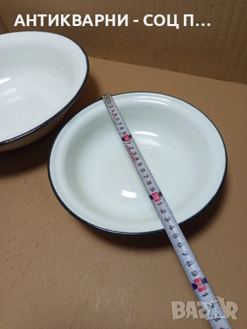 Комплект Соц Стари Емайлирани Купи Легенчета. , снимка 8 - Антикварни и старинни предмети - 51781426