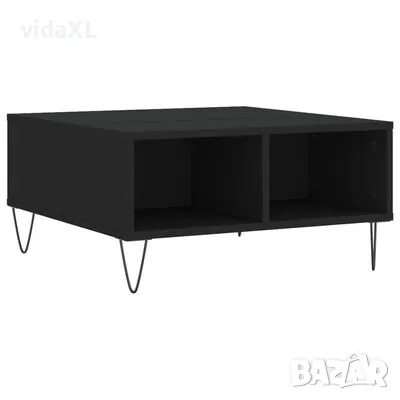 vidaXL Кафе маса, черна, 60x60x30 см, инженерно дърво(SKU:827037), снимка 1 - Маси - 48623515