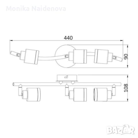 Спот 1-ца Акoma, 1*Gu10 4W(вкл), 230V, снимка 9 - Лампи за таван - 46735218