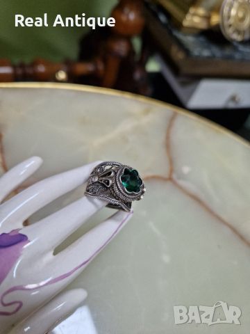Стар уникален антикварен руски сребърен пръстен с филигран , снимка 1 - Антикварни и старинни предмети - 46304238