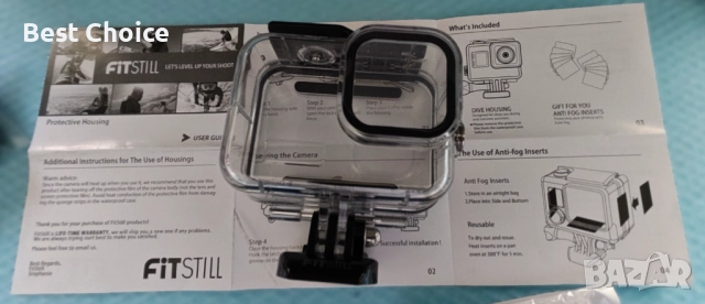 Водоустойчив корпус FitStill за екшън камери GoPro Hero 9/10/11/12 Black, + 6 филфилтъра за гмуркане, снимка 7 - Камери - 52907398
