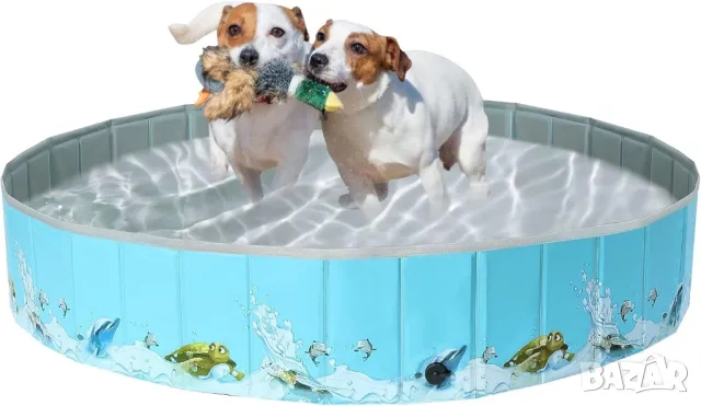 160х30см сгъваем твърд басейн за деца и кучета за многократна употреба, снимка 2 - Басейни и аксесоари - 49695315