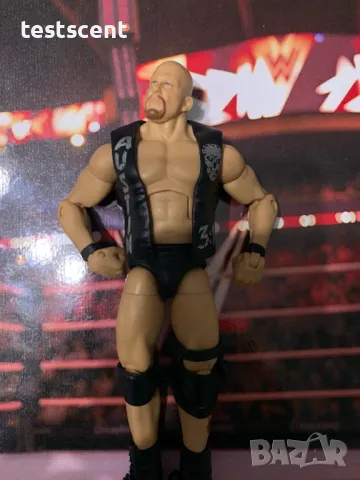 Екшън фигура WWE Stone Cold Steve Austin Ледения Стив Остин Mattel Elite figure играчка WWF WCW, снимка 3 - Други - 48438531