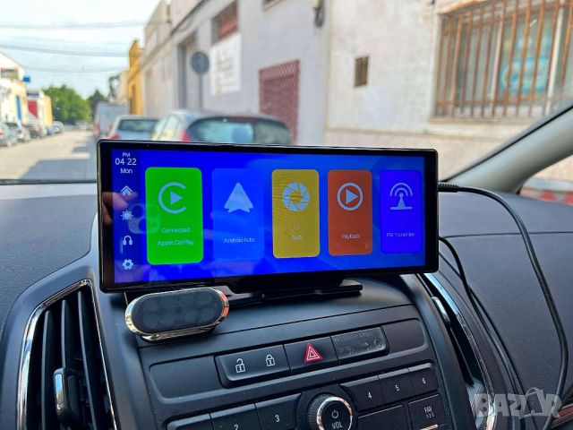  9,3" монитор камера за задно, предно виждане DVR видеорегистратор радио iPhone CarPlay Android Auto, снимка 2 - Аксесоари и консумативи - 38720867