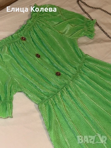 Прелестна рокля с чантичка в комплект, размер за момиче 140 см, снимка 2 - Детски рокли и поли - 50824326