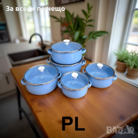 Комплект от 5 тенджери със стъклени капаци + 5 стъклени купи с капак Код P1683, снимка 4 - Съдове за готвене - 52941754