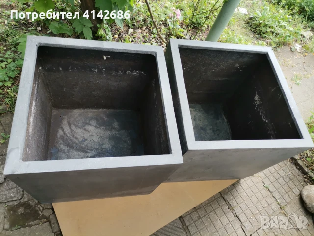 Дизайнерски саксии BLOCK сиви, снимка 2 - Саксии и кашпи - 50832074