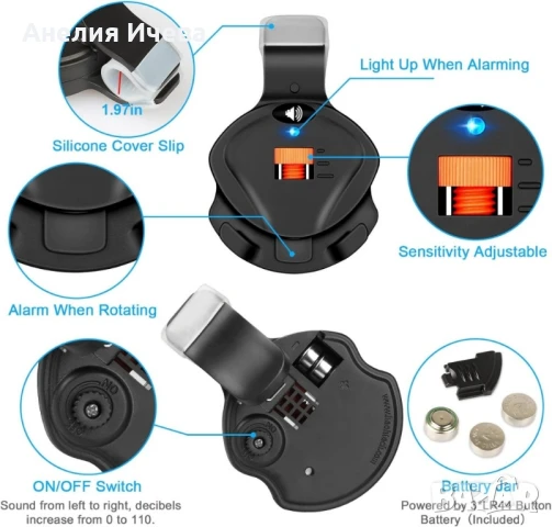 Електронен Led звънец за въдица с регулируем звук за дневен и нощен риболов , снимка 3 - Такъми - 50898513