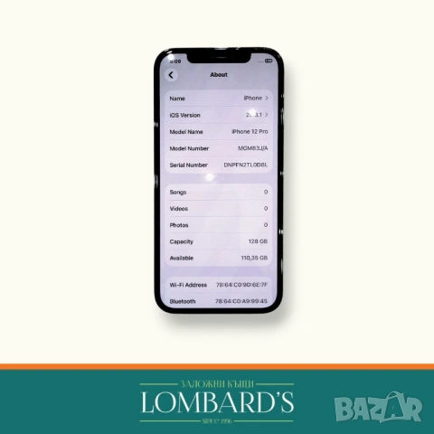 IPhone 12Pro 128GB 80%, N: 38188