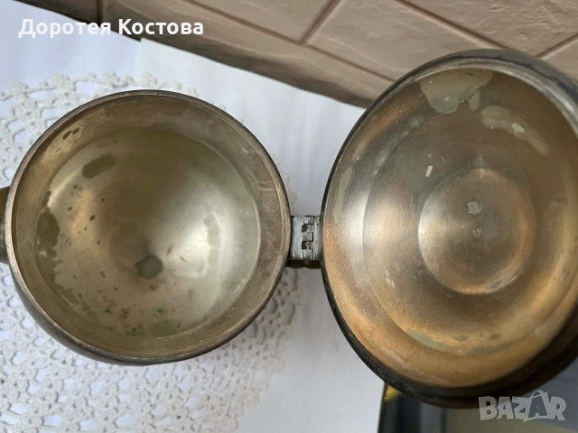 Красив месингов чайник от Англия, снимка 11 - Антикварни и старинни предмети - 53389479