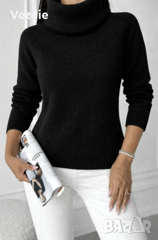 Черен дамски пуловер
