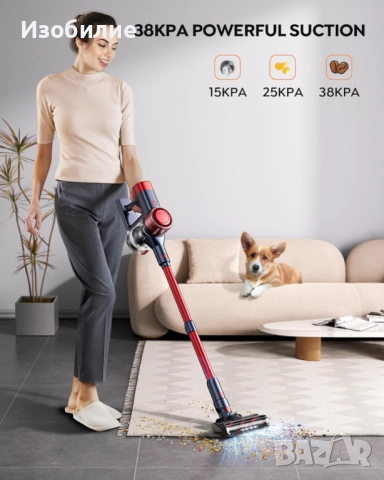 1 бр. Безжична прахосмукачка Cordless Vacum Cleaner Buture VC50 Red, снимка 7 - Прахосмукачки - 52340184